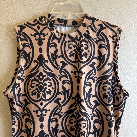 Womens Fall Dress Size Large Midi Elegant New Parisian Print - Picture 2 of 6